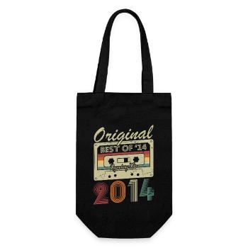 Original 2014 Jahrgang Geburtstag Geschenkidee - Geschenkbeutel für Flaschen - Schwarz - Vorne