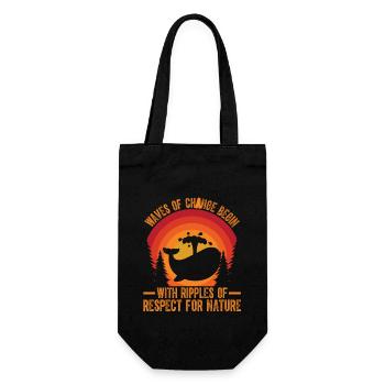 Waves of Change begin with ripples of respect for - Gift Bag for Bottles - black - Front