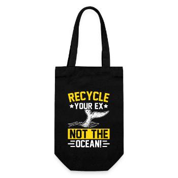 Recyclez votre ex, pas l’océan - Sac à bouteille - noir - Devant