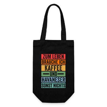 Hund Kaffee Havaneser - Geschenkbeutel für Flaschen - Schwarz - Vorne
