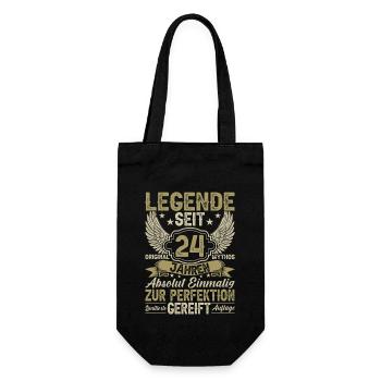 Legende seit 24 Jahren - Geschenkbeutel für Flaschen - Schwarz - Vorne