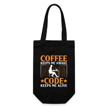 Coffee Coding Programmer Coder Developer Nerd Coff - Gift Bag for Bottles - black - Front