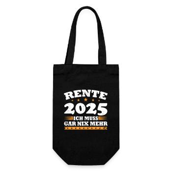 Rente 2025 Ich Muss Gar Nix Mehr - Geschenkbeutel für Flaschen - Schwarz - Vorne