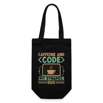 Coffee Coding Programmer Coder Developer Nerd Coff - Gift Bag for Bottles - black - Front