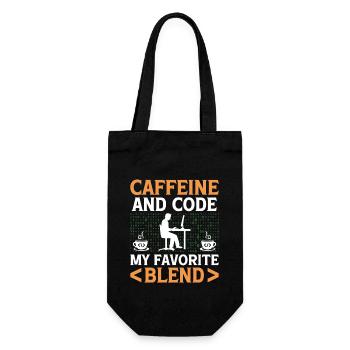 Coffee Coding Programmer Coder Developer Nerd Coff - Gift Bag for Bottles - black - Front
