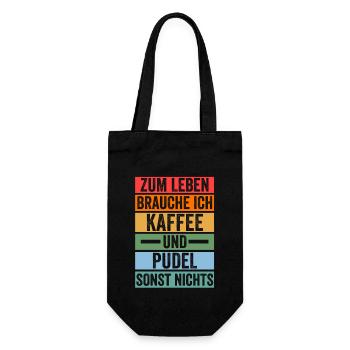 Hund Kaffee Pudel - Geschenkbeutel für Flaschen - Schwarz - Vorne