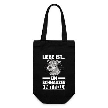 Hund Schnauzer Riesenschnauzer - Geschenkbeutel für Flaschen - Schwarz - Vorne