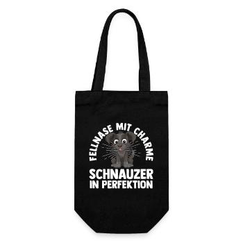 Hund Schnauzer Riesenschnauzer - Geschenkbeutel für Flaschen - Schwarz - Vorne