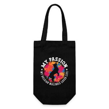 Belgian Malinois Lover My Passion My Working Dog - Geschenkbeutel für Flaschen - Schwarz - Vorne