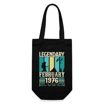 Cadeau Vintage Anniversaire Février 1976, février. - Sac à bouteille - noir - Devant