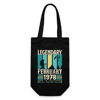 Vintage Geburtstagsgeschenk Februar 1978, Februar. - Geschenkbeutel für Flaschen - Schwarz - Vorne