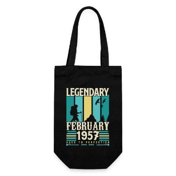 Cadeau Vintage Anniversaire Février 1957, février. - Sac à bouteille - noir - Devant