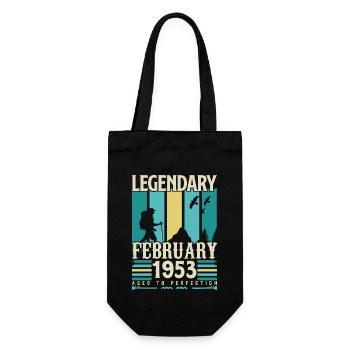 Vintage-Geburtstagsgeschenk Februar 1953, Februar. - Geschenkbeutel für Flaschen - Schwarz - Vorne