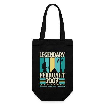 Vintage Birthday Gift February 2007, February. - Gift Bag for Bottles - black - Front