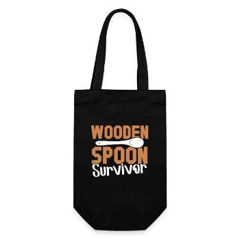 Italian Training Wooden Spoon Spoon Survivor - Gift Bag for Bottles - black - Front