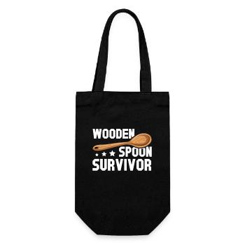 Wooden Spoon Survivor - Gift Bag for Bottles - black - Front