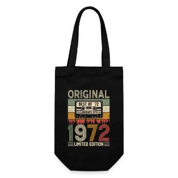 Golden Vintage '72 Birthday Joy - Gift Bag for Bottles - black - Front