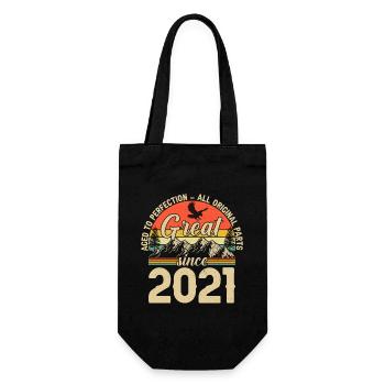 Vintage Geburtstagsfreude 2021 - Geschenkbeutel für Flaschen - Schwarz - Vorne