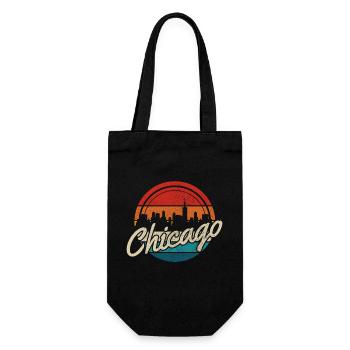Chicago, Illinois - Geschenkbeutel für Flaschen - Schwarz - Vorne