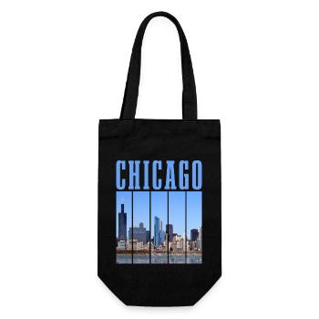 Chicago, Illinois - Geschenkbeutel für Flaschen - Schwarz - Vorne