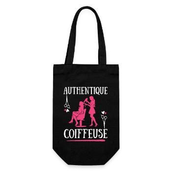 Authentique Coiffeuse coiffure salon coupe cheveux - Sac à bouteille - noir - Devant