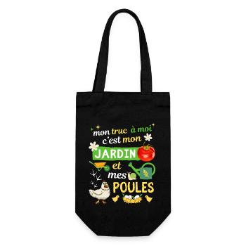Jardinier Mon truc Mon jardin et mes Poules - Sac à bouteille - noir - Devant