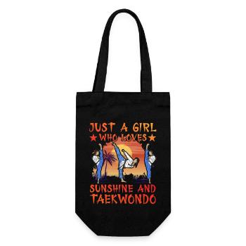 Just A Girl who loves Sunshine and Taekwondo - Gift Bag for Bottles - black - Front