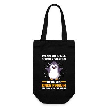 Süße Pinguin - Geschenkbeutel für Flaschen - Schwarz - Vorne