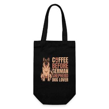 German Shepherd Dog Coffee Dog Owner Coffee Lover - Geschenkbeutel für Flaschen - Schwarz - Vorne