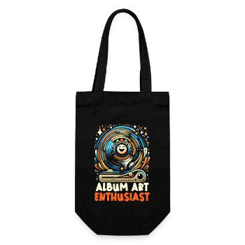 Schallplatten Lp Sammler Schallplattenliebhaber - Geschenkbeutel für Flaschen - Schwarz - Vorne