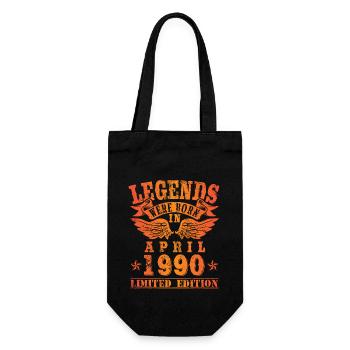 Legends were born in April 1990 Geburtstag - Geschenkbeutel für Flaschen - Schwarz - Vorne