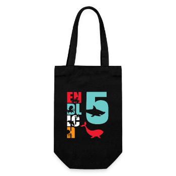 Finally 5 Shark Fish - Gift Bag for Bottles - black - Front