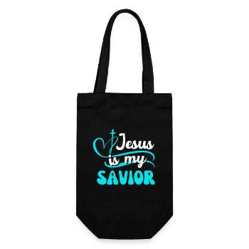 Jesus Ist Mein Erlöser - Bibel Christlicher Glaube - Geschenkbeutel für Flaschen - Schwarz - Vorne