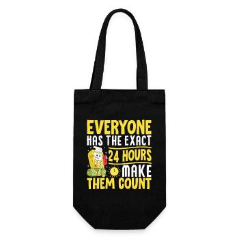 Everyone Has The Exact 24 Hours Make Them Count - Gift Bag for Bottles - black - Front