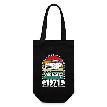 Birthday February 1971, Vintage February 1971. - Gift Bag for Bottles - black - Front