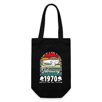 Anniversaire février 1970, Vintage février 1970. - Sac à bouteille - noir - Devant