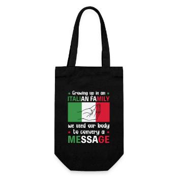 Italien famille corps parlant signe de la main - Sac à bouteille - noir - Devant