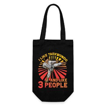 J’aime le taekwondo et j’aime 3 personnes - Sac à bouteille - noir - Devant