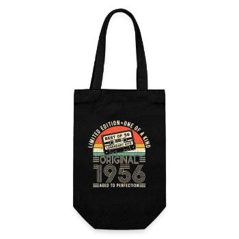 Jahrgang 1956 Limitierte Auflage - Geschenkbeutel für Flaschen - Schwarz - Vorne