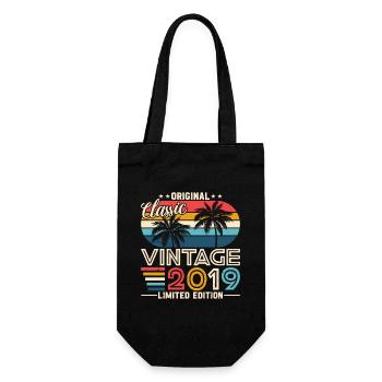 Original 2019 Vintage Vintage Retro Birthday - Sac à bouteille - noir - Devant