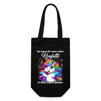 Unicorn Carnival Confetti Fun Optimism Funny - Gift Bag for Bottles - black - Front