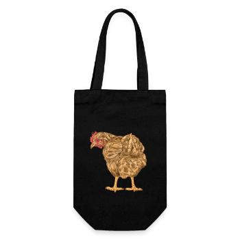 Huhn Federvieh Geflügel Bauernhof Vogel Eier Bio - Geschenkbeutel für Flaschen - Schwarz - Vorne