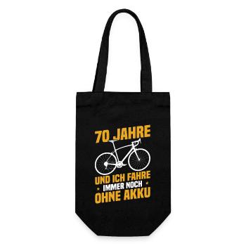 70 years and I'm still riding without a battery - Gift Bag for Bottles - black - Front
