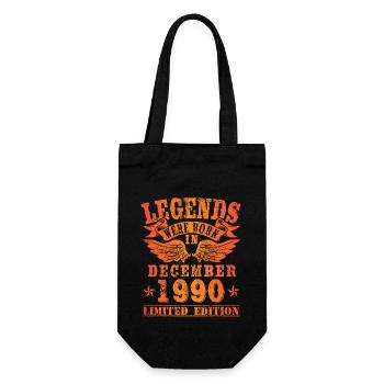 Legends were born in Dezember 1990 Geburtstag - Geschenkbeutel für Flaschen - Schwarz - Vorne