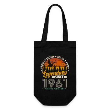 Born in 1961 Birthday 1961 Vintage 1961 - Gift Bag for Bottles - black - Front