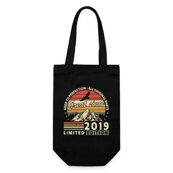 Original 2019 Vintage Vintage Retro Birthday - Sac à bouteille - noir - Devant