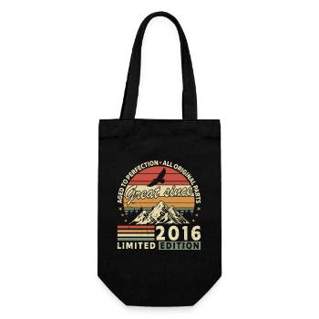 2016 Birthday 2016 Born In 2016 Birthday - Gift Bag for Bottles - black - Front