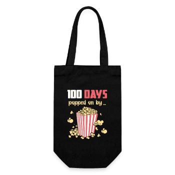 100 Days Popped Popcorn School Party Gift - Gift Bag for Bottles - black - Front