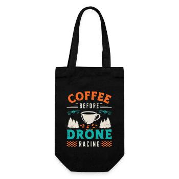 Drone Racing Lover Coffee Quadcopter Coffee Lover - Geschenkbeutel für Flaschen - Schwarz - Vorne