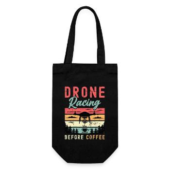 Drone Racing Lover Before Drone Race Coffee Lover - Geschenkbeutel für Flaschen - Schwarz - Vorne